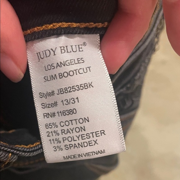 Womens Judy Blue High Waisted Slim Bootcut  Raw Hem Jeans - Picture 9 of 9